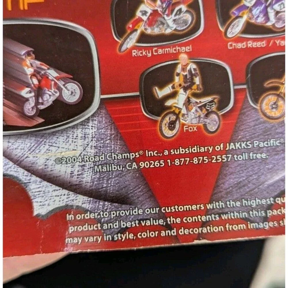2004 JAKKS PACIFIC Road Champs  Rev’N Rip Racers Ricky Carmichael #4 READ!